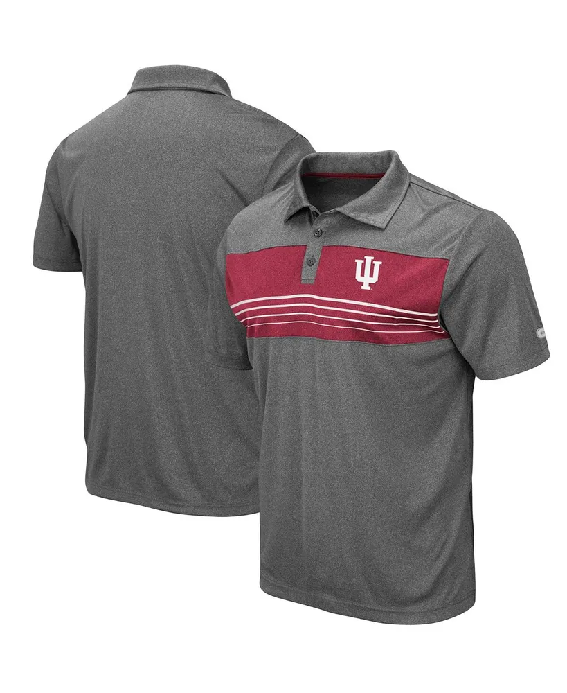 Men's Colosseum Heathered Charcoal Indiana Hoosiers Smithers Polo Shirt