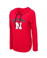 Women's Colosseum Scarlet Nebraska Huskers My Lover Long Sleeve Hoodie T-shirt