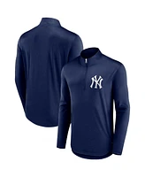 Men's Fanatics Navy New York Yankees Tough Minded Quarter-Zip Jacket