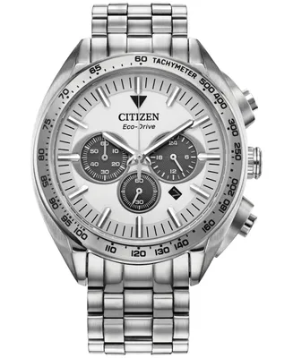 Citizen Eco-Drive Men's Chronograph Sport Luxury Stainless Steel Bracelet Watch 43mm