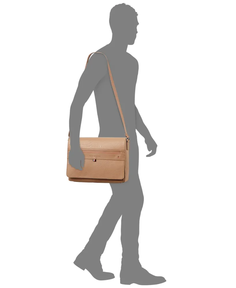 Tommy Hilfiger Men's Pebble Zip-Front Messenger Bag