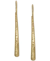 Textured Crossover Drop Earrings in 10k Gold