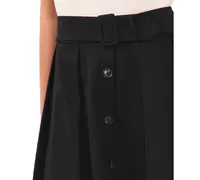 CeCe Women's Button-Front Belted-Waist A-Line Mini Skirt