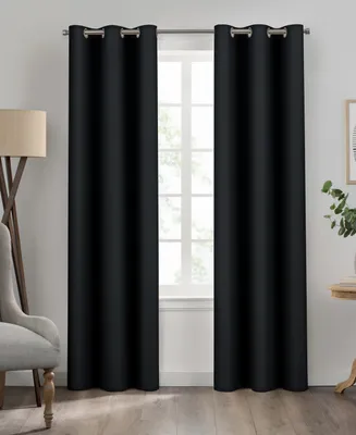 Eclipse Kendall Grommet Solid Textured Thermaback Blackout Curtain Panel