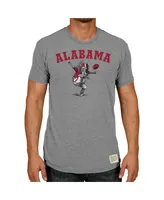 Men's Original Retro Brand Heathered Gray Alabama Crimson Tide Vintage-Like Punting Big Al Tri-Blend T-shirt