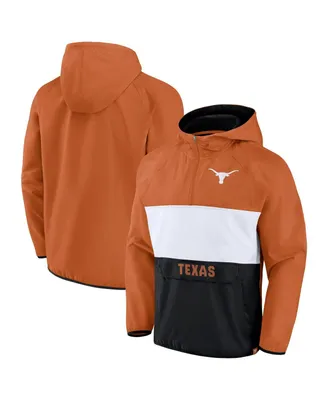 Men's Fanatics Texas Orange Longhorns Victory On Raglan Quarter-Zip Hoodie