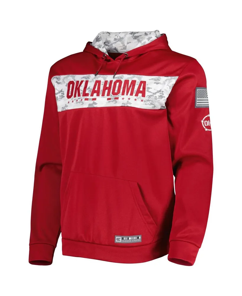 Men's Colosseum Crimson Oklahoma Sooners Oht Military-Inspired Appreciation Team Color Pullover Hoodie