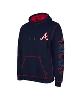 Men's New Era Navy Atlanta Braves Team Split Pullover Hoodie