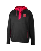 Men's Colosseum Black Rutgers Scarlet Knights Luge 3.0 Quarter-Zip Hoodie