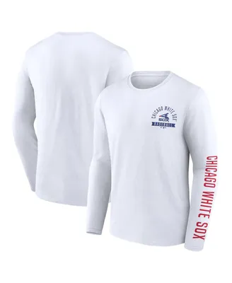Men's Fanatics White Chicago Sox Pressbox Long Sleeve T-shirt