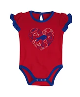 Newborn and Infant Boys Girls Royal, Red Buffalo Bills Too Much Love Two-Piece Bodysuit Set