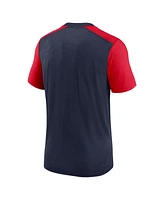 Men's Nike Heathered Navy, Red Tennessee Titans Color Block Team Name T-shirt
