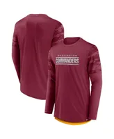 Men's Fanatics Burgundy, Gold Washington Commanders Square Off Long Sleeve T-shirt