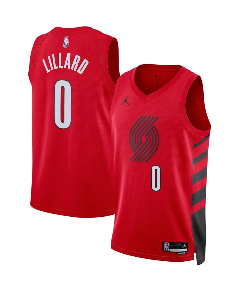 Men's Jordan Damian Lillard Red Portland Trail Blazers 2022/23 Statement Edition Swingman Jersey