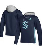 Men's adidas Deep Sea Blue Seattle Kraken Skate Lace Team Pullover Hoodie