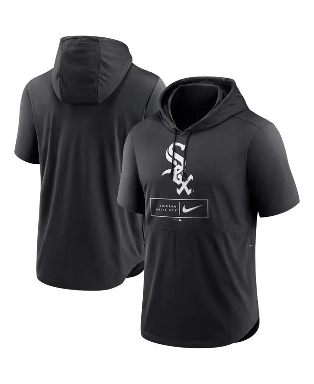 Men's Nike Black Miami Marlins Logo Lockup Performance Short-sleeved Pullover Hoodie