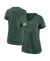 Women's Nike Heathered Green Green Bay Packers Lock Up Tri-Blend V-Neck T-shirt