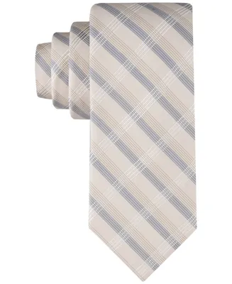 Calvin Klein Men's Creme Plaid Tie