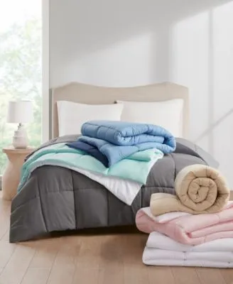 Home Design Lightweight Reversible Down Alternative Microfiber Comforter Created For Macys