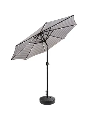 WestinTrends 9 ft. Patio Solar Power Led lights Market Umbrella with Black Round Base