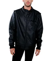 Members Only Big & Tall Faux Leather Iconic Racer Jacket
