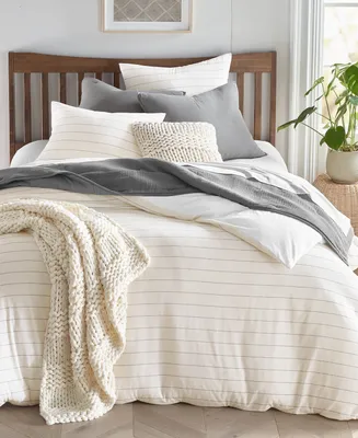 Oake Sedona Stripe Cotton Hemp 2-Pc. Comforter Set, Twin, Created for Macy's