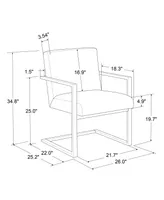 Lifestyle Solutions 34.8" Wood, Steel, Foam and Polyester Dominic Accent Chair