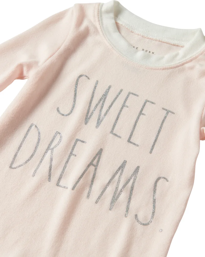 Little, Big Girls Sweet Dreams Long Sleeve Top and Jogger 2 Piece Pajama Set