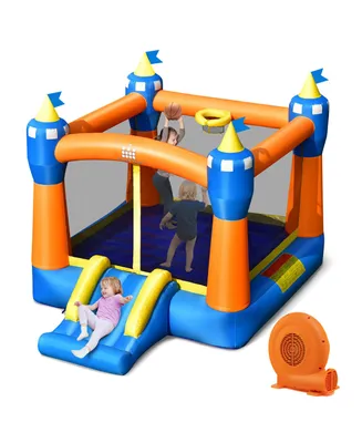 Costway Inflatable Bounce House Kids Magic Castle w/ Large Jumping Area With 680W Blower