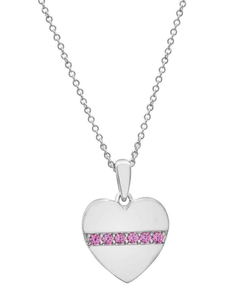 Pink Sapphire Pendant Necklace in Sterling Silver | Ruby & Oscar