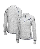 Women's Colosseum White West Virginia Mountaineers Oht Military-Inspired Appreciation Officer Arctic Camo 1/4-Zip Jacket