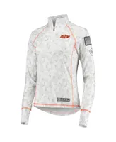 Women's Colosseum White Oklahoma State Cowboys Oht Military-Inspired Appreciation Officer Arctic Camo 1/4-Zip Jacket