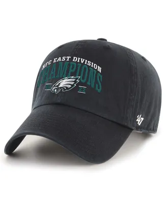 Men's '47 Brand Black Philadelphia Eagles 2022 Nfc East Division Champions Clean Up Adjustable Hat