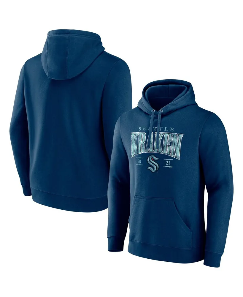 Men's Fanatics Deep Sea Blue Seattle Kraken Dynasty Pullover Hoodie