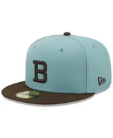 Men's New Era Light Blue and Brown Boston Braves Cooperstown Collection 1914 World Series Beach Kiss 59FIFTY Fitted Hat