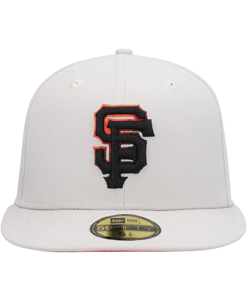 Men's New Era Khaki San Francisco Giants Stone Dim Undervisor 59Fifty Fitted Hat