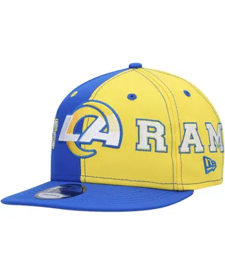 Men's New Era Royal, Gold Los Angeles Rams Team Split 9Fifty Snapback Hat