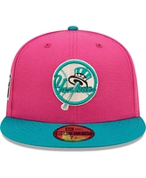 Men's New Era Pink, Green New York Yankees Cooperstown Collection Yankee Stadium Passion Forest 59Fifty Fitted Hat