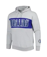 Men's Fanatics Heather Gray Dallas Mavericks Wordmark French Terry Pullover Hoodie