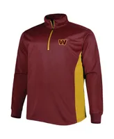 Men's Burgundy Washington Commanders Big and Tall Quarter-Zip Top