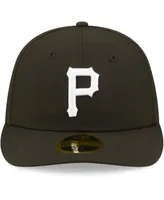 Men's New Era Pittsburgh Pirates Black and White Low Profile 59FIFTY Fitted Hat