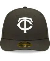 Men's New Era Minnesota Twins Black and White Low Profile 59FIFTY Fitted Hat