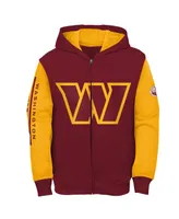 Big Boys Burgundy, Gold Washington Commanders Poster Board Full-Zip Hoodie