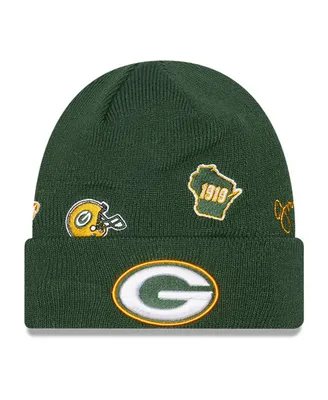Big Boys New Era Green Green Bay Packers Identity Cuffed Knit Hat