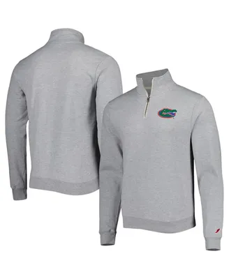 Men's Heather Gray Florida Gators Stack Essential Fleece Quarter-Zip Sweatshirt