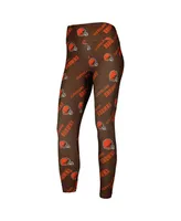 Women's Concepts Sport Brown Cleveland Browns Breakthrough Allover Print Leggings