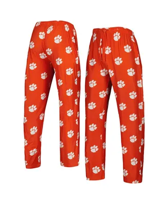 Men's Concepts Sport Orange Clemson Tigers Logo Flagship Allover Print Pants