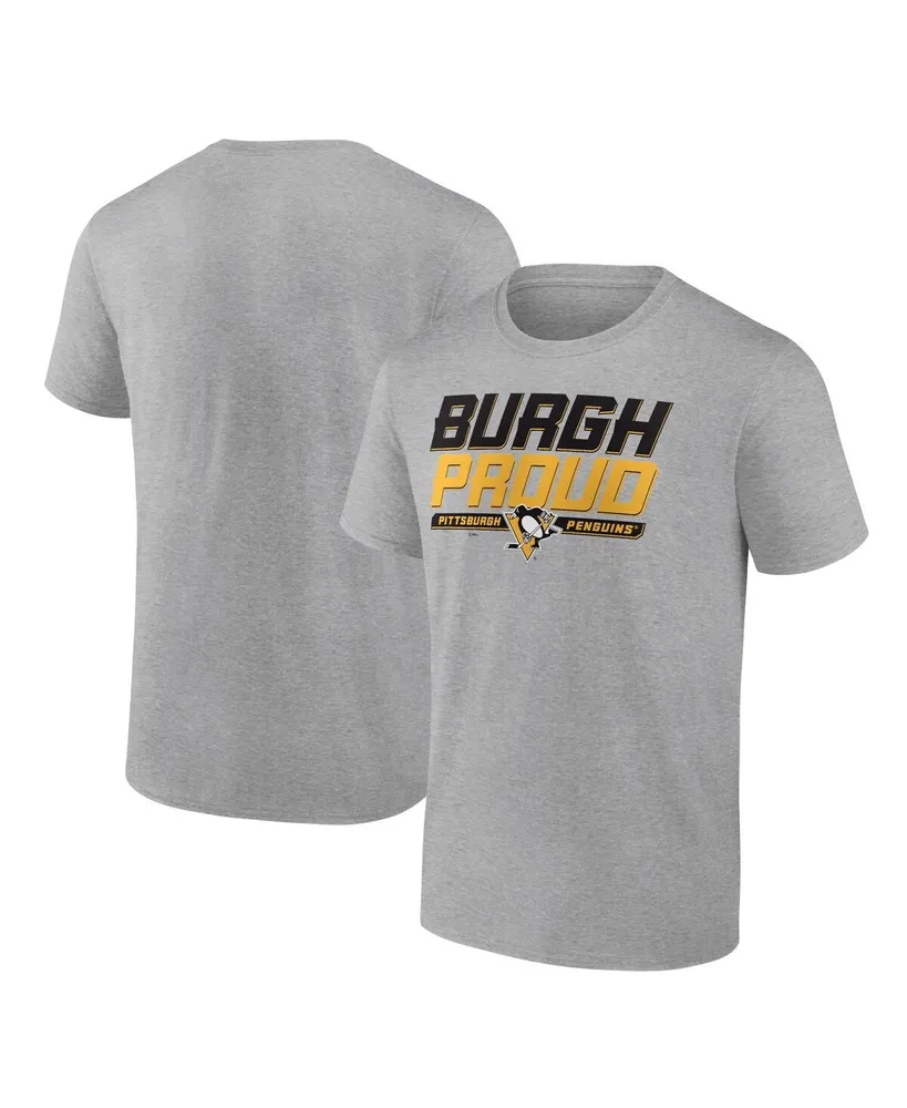 Men's Fanatics Heathered Gray Pittsburgh Penguins Hometown Collection Burgh Proud T-shirt