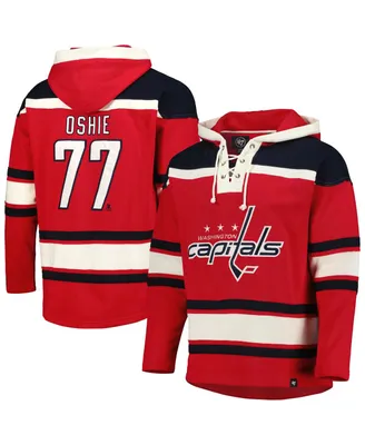 Men's '47 Brand Tj Oshie Red Washington Capitals Player Lacer Pullover Hoodie