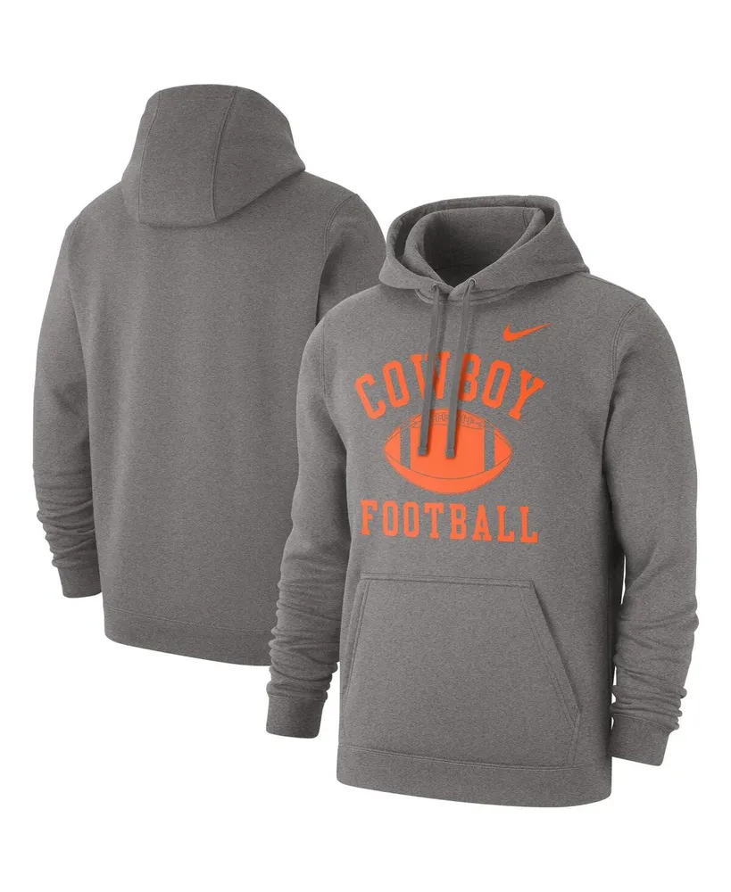 Men's Nike Heathered Gray Oklahoma State Cowboys Football Club Pullover Hoodie